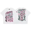 Hellstar T Shirt Tasarımcı Tişörtleri Grafik Tee Giyim Giysileri Yıkalı Hip Hop Kumaş Sokak Graffiti Mektup Folyo Baskı Vintage Coloulful Fitting Tshirt