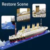 Blocks Titanic Creative Luxury Iceberg Cruise Ship Boat Wreck Set City DIYモデルビルディングブロック子供向けのレンガのおもちゃ大人ギフトR231208