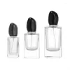 Storage Bottles 30ml 50ml 100ml Clear Glass Crimp Perfume Bottle Black Lid Portable Empty Thick Bottom Square Cosmetic Packing Spray Vials