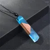 Pendentif Colliers Drop Mode Femmes Hommes Collier À La Main Résine Bois Naturel Pendentifs Corde Chaîne En Bois Unisexe Bijoux Cadeaux