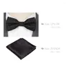 Bow Ties Men slips Hanky ​​Cravat Set Drop Black Farterfly Knot Bowtie Wholesale For Manlig present Wedding Business Shirt Accessories