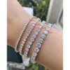 S925 Silver 14K vitguldpläterad runda lysande klipp 4mm Moissanite tennisarmband för engagemang