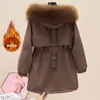 Women's Trench Coats 2023 Winter Jacket Parkas Hooded Coat Casual Short Fur Lining Cotton Padded Warm Female Outwear