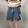 Jeans da uomo Estate Uomo Y2k Denim Corto Streetwear Vintage Coreano Harajuku Tasca Pantaloncini Hip Hop Pantaloni cargo Oversize Bot VestitiL231208