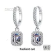 925 sterling zilveren oorknopjes passeren diamanttest stralend geslepen smaragd 2ct 4ct moissanite voor dames