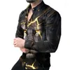 Chemises décontractées pour hommes Chemise élégante Paisley Cashew Fleur 3D Imprimer Col rabattu Bouton à manches longues Tops Vintage Hommes Femmes Streetwear