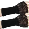 Knee Pads Half Finger Gloves With Lace Cuffs Knitted Winter Solid Color Soft Wrist Cover Cycling Office Typing Touchscreen Y1UA