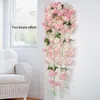 Decorative Flowers Artificial Silk Flower Wall Hanging Garlands DIY Fake Rattan Garden Greenery Cherry Blossom Ivy Wedding Party Decoration