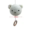 Mobiles# Handmade Crochet Bear Animal Head Knitting Rattle With Music DIY Baby Infant born Teether Sensory Toy 231208