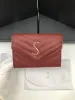 Caviar Designer Portefeuille Cassandre Porte-Monnaie matelassé Titulaire de la Carte Femmes Hommes Fente intérieure Portefeuilles Pliants Pochette en Cuir Titulaire de la Carte Organisateur de Poche Sacs à Main Rouges