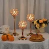 Świecane uchwyty złota Zestaw Candlestick Metal Tealight na stół ślubny Centralny Party Dekor świąteczny