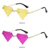 Lunettes de soleil Triangle en forme de diamant pour femmes et hommes, Vintage, sans bords, rétro, Rave Party, Halloween