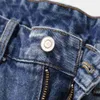 Mäns groda drift nisch mode street stil bästa kvalitet klädhål blixtlås raka byxor jeans denim shorts för män kvinnor washablel231208