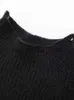 レディースニットティーコントラストカラーニットオネック長袖女性プルオーバーパッチワークルースビンテージファッションセーター2023秋のカジュアルレディニットウェアJ1208