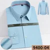 Camisas de vestir para hombres Moda Fibra de bambú para hombre Camisa de manga larga Blanco Azul Clásico Masculino Social Casual Slim Fit