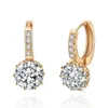 2023 Fashionabla Rose Gold Plated Earrings Flower Hoop Sliver 925 Women Boucle D'Oreille Bijoux