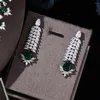 Halsband örhängen set lyx kvinnors bröllop smycken nigerianska dubai gröna kubiska zirkoniume 4 st brudarmband