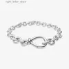 Chain 2020 Nieuwe 925 Sterling Zilveren Pan Charms Chunky Infinity Knot Chain Armband Infinity Knot Bangle Voor Vrouwen Diy Gift YQ231208