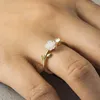 Anneaux de cluster Élégant Blanc Camellia Ouverture Bague Pour Femmes Mode Rétro Réglable Fleur Fête De Mariage Bijoux Cadeau