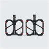 Bike Pedals Meroca Bicycle Pedal 3 Bearing Non-Slip Mtb Sealed Three Aluminum Alloy Mountain Cycling Accessories Drop Delivery Sports Dhcvo