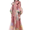 Casual jurken Dames herfst 2023 Franse losse brokaatrok met lange mouwen Geplooide grote swingjurk Avond