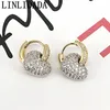 Charm 3Pairs Trendy Cubic Zircon Earrings Gold Silver Plated Dainty Cz Heart Earrings Huggie Hoop Heart Shape Earrings For Women 231207