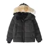 2024 Top Fashion Canada Coat G29 Wyndham Parka Mens Ladys Casacos Wolf Real Fur Womens Down Jacket Fusion Fit Outwear Jaquetas Highend Parkas com emblema Tamanho S-XXL