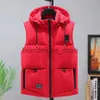 Men's Vests Winter Vests Men Thick Warm Vest Plus Size 10XL Fashion Casual Solid Color Hooded Vests Sleeveless Jacket Big Size 10XL J231208