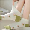 Chaussettes Hosiery Femmes Mode Étudiant Solide Couleur Creative Harajuku Respirant Ours Chaussette Chaussons Bateau Coton Court Drop Livraison Appare Otnjr