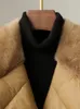 Mulheres mistura dupla face cashmere para baixo jaqueta gola de vison branco ganso casaco comprimento médio pele high end 2023 231208