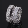 Hip Hop Diamond Luxury Cubic Zirconia Förlovningsringar för kvinnor Marquise Crystal Wedding Ring Party Jewelry Gift