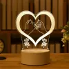 Amour romantique lampe 3D ballon en forme de coeur acrylique LED veilleuse lampe de table décorative saint valentin chérie cadeau de la femme 1208