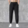 Herenbroeken Heren Zomer Dunne Ijszijde Sneldrogend 2023 Nieuwe Losse Sporttrend Alle Tie Feet Casual Broek Joggingbroeken Jaren '90 Vintage KledingL231113