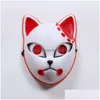 Party Masks Demon Slayer Tanjirou Mask Sabito Mascarilla Makomo Cosplay Masques Halloween Costume Mascaras LED Drop Deliver HomeForavor Dhtbr