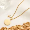 T GG 18K GOLD PLEDANT NETLACE DESIGN for Women Love Jewelry Stains Stains Stail Chain Heldant Netclace Designer حفل زفاف السفر