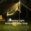 Cordões Slings e Webbing Cordas de Luz Armazenáveis Acampamento TypeC Carregamento À Prova D 'Água Tenda Iluminação Lâmpada Cinto Decoração Ambiente Ao Ar Livre LED 231208