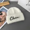 Autumn and Winter Couple Designer Beanie Fashion Candy Color Cotton Warm Letter Embroidery Crystal hat Date Outdoor Travel