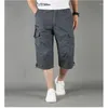 Męskie spodenki Zomer Heren Casual Katoenen Cango kombinezon Lange Lengte Multi Pocket Broek Militaire Tactisch Kort