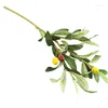 Decorative Flowers StrawBerry 1Pc Artificial Olive Branches Simulation Green Leaf Plant Wedding Party Desktop Ornament Living Room Vase