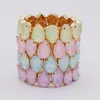 Urok Bracelets Bohemian Colorful Glass for Woman European American Exaggeration Spring Rhinestone Bangle Madera Pulseira