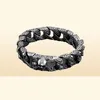 Fongen Gothic Retro Style Herren Armbänder Edelstahl Schädel Franco Link Curb Kettenarmband für Männer Punk Fashion Schmuck 210322856543