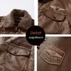 Men S Leather Faux Autumn and Winter Brodery Original Moto Biker Coat Jacket Motorcykelstil Casual varm överrock 231208