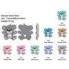 Teethers Toys 20pcs Silicone Baby Teether Bear Teethers Pendant For Pacifier Nurse Accessories Baby Products Silicone Teething Toys BPA Free 231208