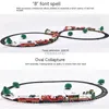 Julleksakstillbehör Chirstmas Electric Railway Car Mini Train Xmas Tree Hanging Pendents Monterade leksak Roliga dekorationer Props Navidad Kid Gifts 231208