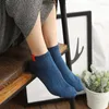 Women Socks 1pair Women's Sock Colorful Pattern Art Cute Short Warm High Quality Autumn Winter Cotton Solid Color Female Hosiery