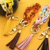 Chaveiros Acrílico Cadeia Chaveiro para Chaves Colorido Tassel Keyring Mulheres Homens Pulseira Pulseira Encantos 2022 Moda Jóias252Y