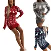 Robes décontractées de base Robe de Noël pour les femmes hiver automne vêtements à manches longues tricoté pull fête mini années vêtements de noël 231207