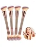 Makeup Brushes 4pcs Buffing Home Double Ended Highlight Powder Brush Fluffy Soft Hair Easy Grip Blusher Tool Salon Portable Professional