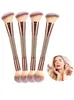 Pinceaux de maquillage 4 pièces polissage maison double extrémité surbrillance poudre brosse moelleux cheveux doux prise facile fard à joues outil Salon portable professionnel