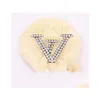 Pins Broches 10 Stijl Eenvoudige L Dubbele V Brief Luxe Broche Esign Pins Vrouwen Kristal Strass Parel Pak Pin Mode-sieraden December Dhx9C